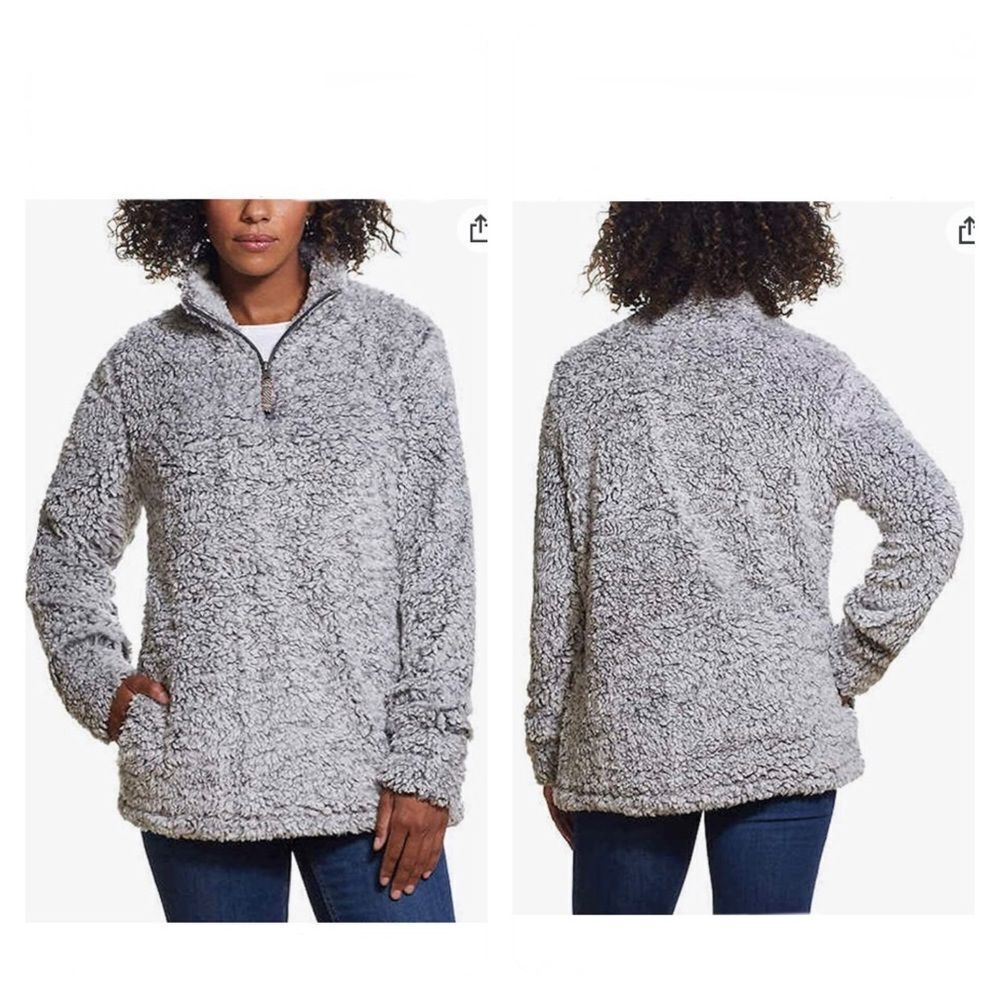 Weatherproof Vintage Cozy Pullover Puff Jacket Gray Long Sleeve Sz XS